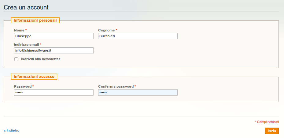 Shine Magento Membership Screenshot