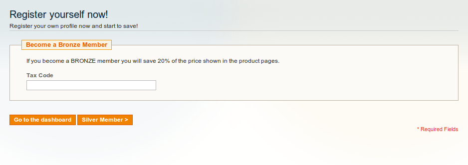 Shine Magento Membership Screenshot